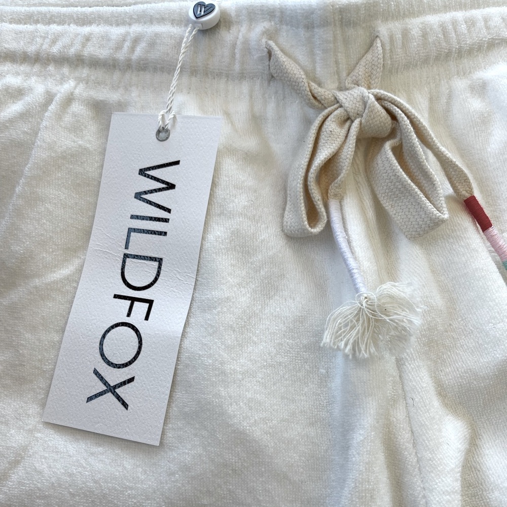 Wildfox Candy Stripe Miami Women’s Shorts Terry Cotton Vanilla Size Medium - Picture 5 of 10